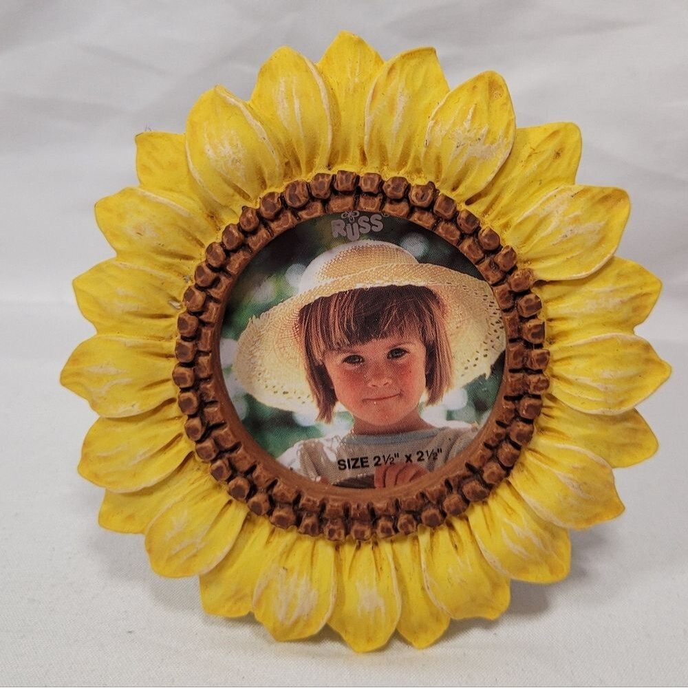 Russ 2.5"x2.5" Yellow Sunflower Kids Photo Frame